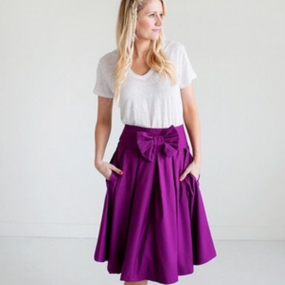 ampersand ave Dresses & Skirts - Ampersand Ave • purple midi bow skirt